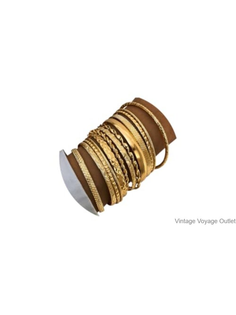 Gold Bangle Bracelet Set Stackable Cuff Bracelets for Women